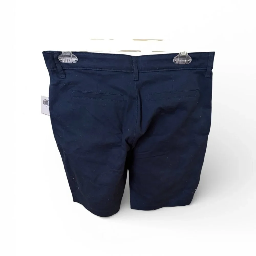 Old Navy Bermuda Stretch Short Navy Blue Uniform Girls 16 Adjustable Waist NEW